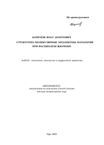 Автореферат для курсовой работы образец